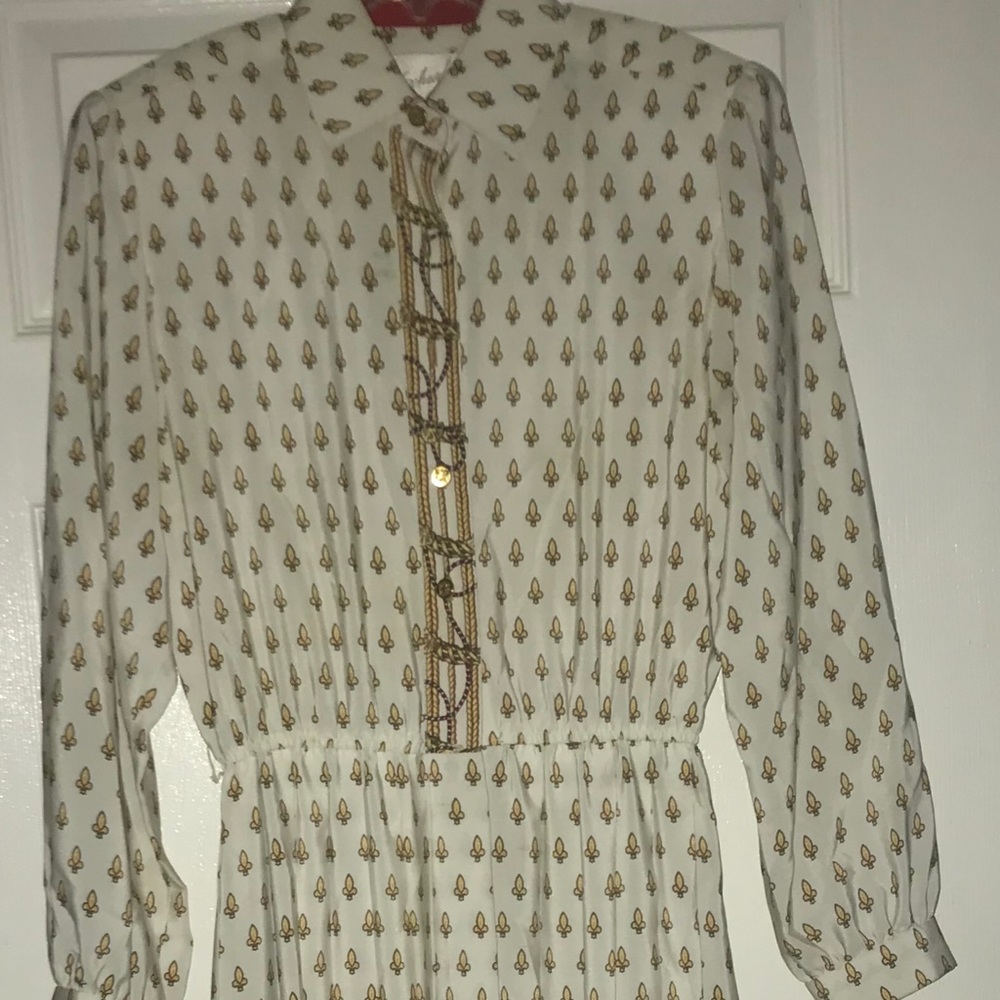 VINTAGE SCHRADER SPORT PRINT DRESS - Picture 2 of 8